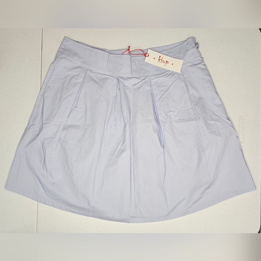Kiup Skater Skirt A-line 100% Cotton Pastel Light Blue Mini Size Large